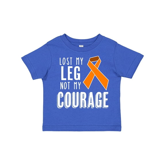 Inktastic Lost my Leg Not my Courage Limb Loss Awareness Orange Ribbon Boys or Girls Toddler T-Shirt