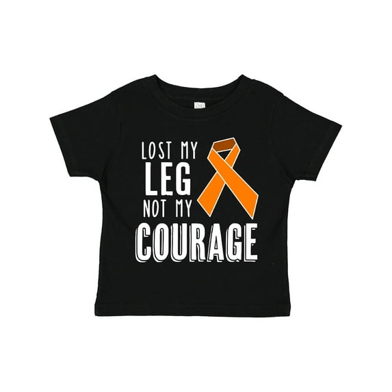 Inktastic Lost my Leg Not my Courage Limb Loss Awareness Orange Ribbon Boys or Girls Toddler T-Shirt