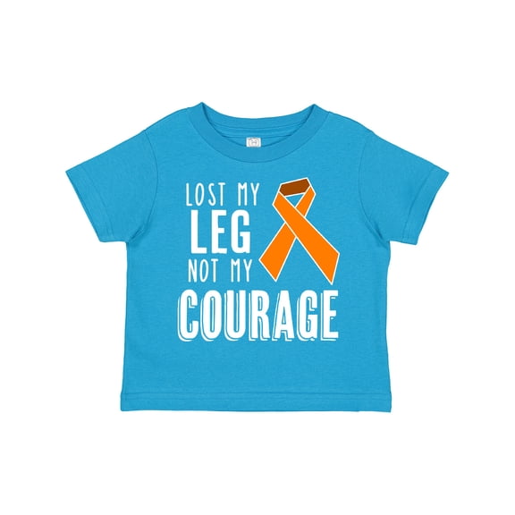 Inktastic Lost my Leg Not my Courage Limb Loss Awareness Orange Ribbon Boys or Girls Toddler T-Shirt