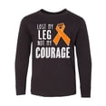 thumbnail image 1 of Inktastic Lost my Leg Not my Courage Limb Loss Awareness Orange Ribbon Long Sleeve Youth T-Shirt, 1 of 5