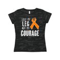 thumbnail image 1 of Inktastic Lost my Leg Not my Courage Limb Loss Awareness Orange Ribbon Women's T-Shirt, 1 of 5