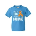 thumbnail image 1 of Inktastic Lost my Leg Not my Courage Limb Loss Awareness Orange Ribbon Youth T-Shirt, 1 of 5