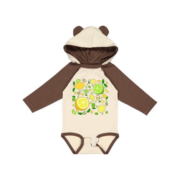 Inktastic Lots of Lemons and Limes Citrus Fun Boys or Girls Long Sleeve Baby Bodysuit