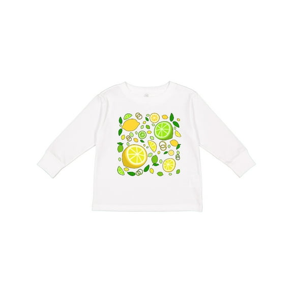 Inktastic Lots of Lemons and Limes- citrus fun Boys or Girls Long Sleeve Toddler T-Shirt