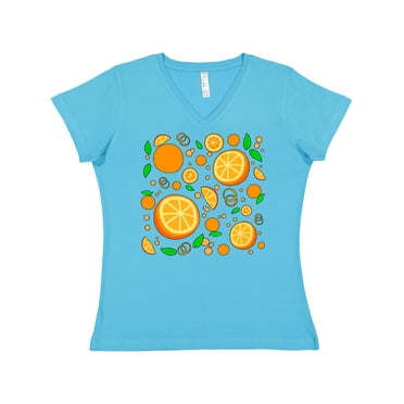 Inktastic Lots of Oranges- Citrus Fun Women's V-Neck T-Shirt