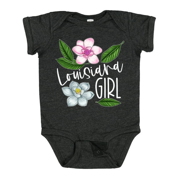 Inktastic Louisiana Girl Magnolia Flowers and Leaves Girls Baby Bodysuit