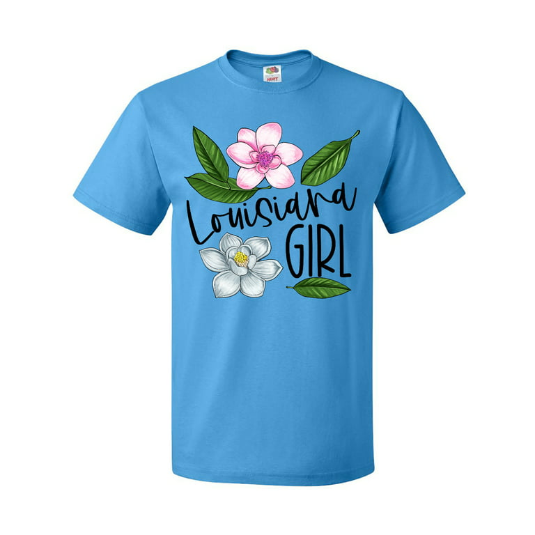 Inktastic Louisiana Girl Magnolia Flowers and Leaves T-Shirt 
