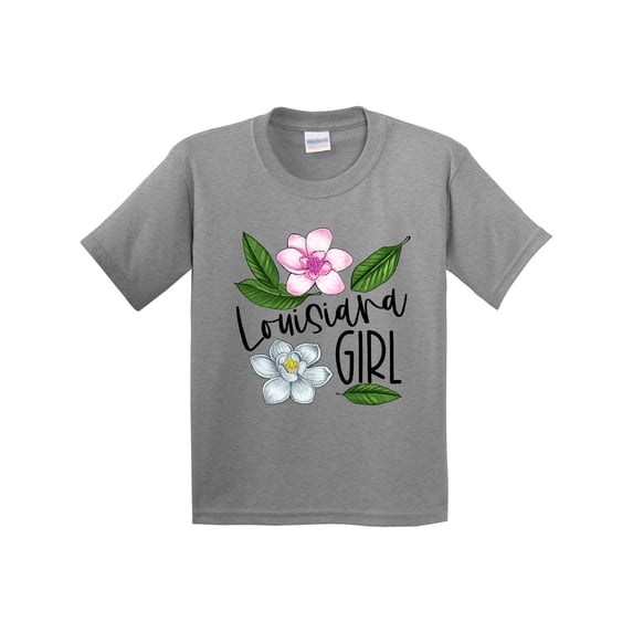 Inktastic Louisiana Girl Magnolia Flowers and Leaves Youth T-Shirt