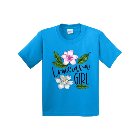 Inktastic Louisiana Girl Magnolia Flowers and Leaves Youth T-Shirt