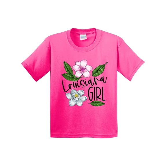Inktastic Louisiana Girl Magnolia Flowers and Leaves Youth T-Shirt
