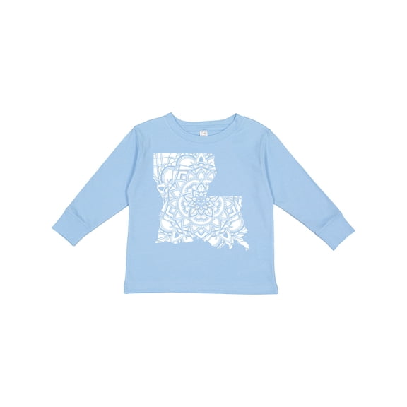 Inktastic Louisiana Silhouette Mandala Boys or Girls Long Sleeve Toddler T-Shirt
