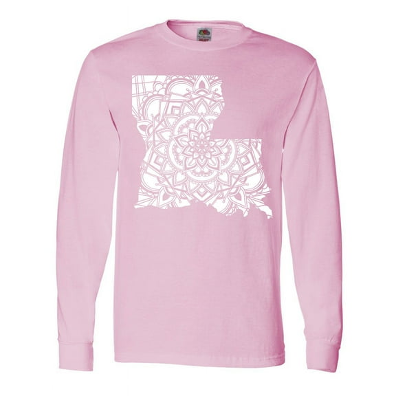 Inktastic Louisiana Silhouette Mandala Long Sleeve T-Shirt