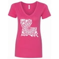 thumbnail image 1 of Inktastic Louisiana Silhouette Mandala Women's V-Neck T-Shirt, 1 of 5