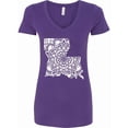 thumbnail image 1 of Inktastic Louisiana Silhouette Mandala Women's V-Neck T-Shirt, 1 of 5