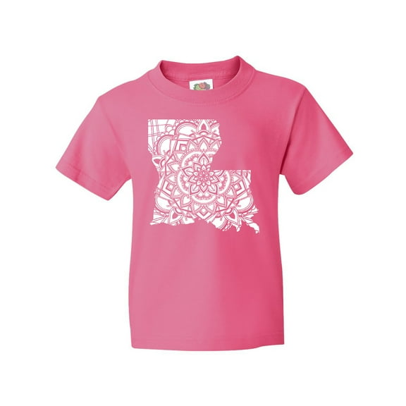 Inktastic Louisiana Silhouette Mandala Youth T-Shirt