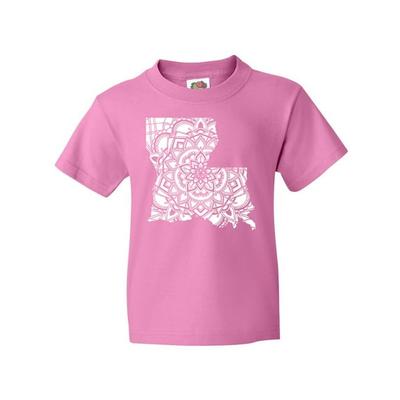 Inktastic Louisiana Silhouette Mandala Youth T-Shirt