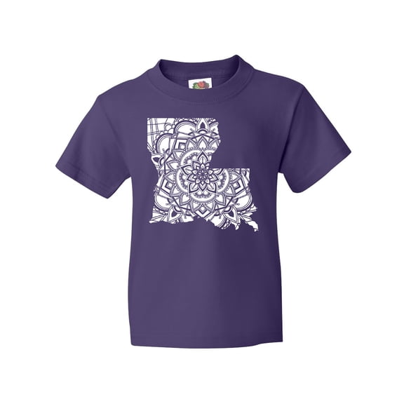 Inktastic Louisiana Silhouette Mandala Youth T-Shirt