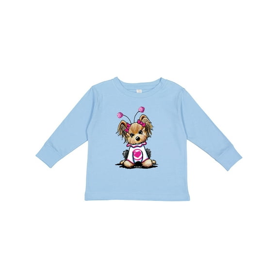 Inktastic Love Bug Yorkie Boys or Girls Long Sleeve Toddler T-Shirt