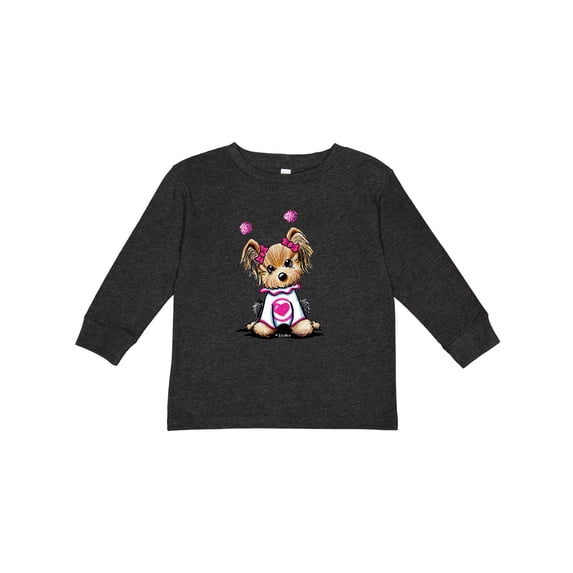 Inktastic Love Bug Yorkie Boys or Girls Long Sleeve Toddler T-Shirt