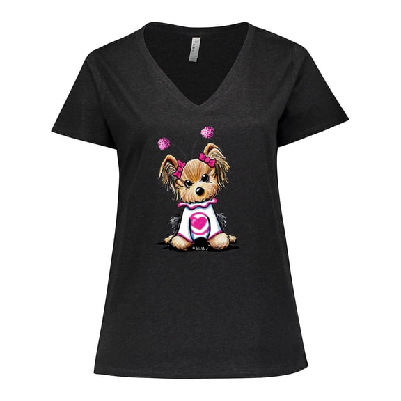 Inktastic Love Bug Yorkie Women's Plus Size V-Neck T-Shirt