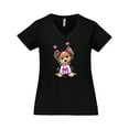 thumbnail image 1 of Inktastic Love Bug Yorkie Women's Plus Size V-Neck T-Shirt, 1 of 5