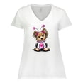 thumbnail image 1 of Inktastic Love Bug Yorkie Women's Plus Size V-Neck T-Shirt, 1 of 5