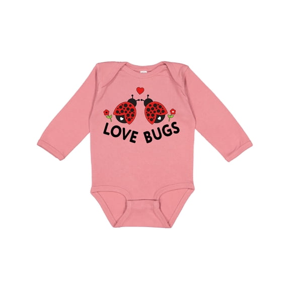 Inktastic Love Bugs Red Ladybugs Valentine's Day Boys or Girls Long Sleeve Baby Bodysuit