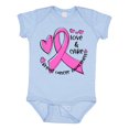 thumbnail image 1 of Inktastic Love, Care, Cure Breast Cancer Awareness Pink Ribbon Boys or Girls Baby Bodysuit, 1 of 5