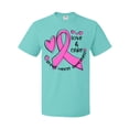 thumbnail image 1 of Inktastic Love, Care, Cure Breast Cancer Awareness Pink Ribbon T-Shirt, 1 of 5