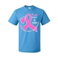 thumbnail image 1 of Inktastic Love, Care, Cure Breast Cancer Awareness Pink Ribbon T-Shirt, 1 of 5