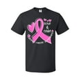thumbnail image 1 of Inktastic Love, Care, Cure Breast Cancer Awareness Pink Ribbon T-Shirt, 1 of 5