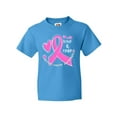 thumbnail image 1 of Inktastic Love, Care, Cure Breast Cancer Awareness Pink Ribbon Youth T-Shirt, 1 of 5