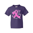 thumbnail image 1 of Inktastic Love, Care, Cure Breast Cancer Awareness Pink Ribbon Youth T-Shirt, 1 of 5