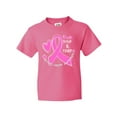 thumbnail image 1 of Inktastic Love, Care, Cure Breast Cancer Awareness Pink Ribbon Youth T-Shirt, 1 of 5