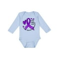 thumbnail image 1 of Inktastic Love, Care, Cure Cystic Fibrosis Awareness Purple Ribbon Boys or Girls Long Sleeve Baby Bodysuit, 1 of 5