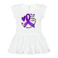 thumbnail image 1 of Inktastic Love, Care, Cure Cystic Fibrosis Awareness Purple Ribbon Girls Baby Dress, 1 of 5