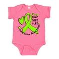 thumbnail image 1 of Inktastic Love, Care, Cure Lymphoma Awareness Lime Green Ribbon Hearts Boys or Girls Baby Bodysuit, 1 of 5
