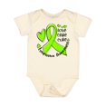 thumbnail image 1 of Inktastic Love, Care, Cure Lymphoma Awareness Lime Green Ribbon Hearts Boys or Girls Baby Bodysuit, 1 of 5