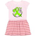 thumbnail image 1 of Inktastic Love, Care, Cure Lymphoma Awareness Lime Green Ribbon Hearts Gift Toddler Girl Dress, 1 of 4