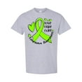thumbnail image 1 of Inktastic Love, Care, Cure Lymphoma Awareness Lime Green Ribbon Hearts T-Shirt, 1 of 5