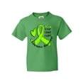 thumbnail image 1 of Inktastic Love, Care, Cure Lymphoma Awareness Lime Green Ribbon Hearts Youth T-Shirt, 1 of 5