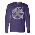 thumbnail image 1 of Inktastic Love, Care, Cure Parkinson's Awareness with Gray Ribbon Long Sleeve T-Shirt, 1 of 5