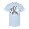 thumbnail image 1 of Inktastic Love, Care, Cure Parkinson's Awareness with Gray Ribbon T-Shirt, 1 of 5