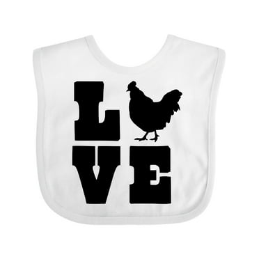 Inktastic Love Chickens Boys or Girls Baby Bib