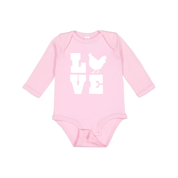 Inktastic Love Chickens Boys or Girls Long Sleeve Baby Bodysuit