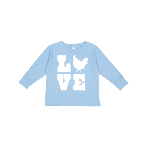 Inktastic Love Chickens Boys or Girls Long Sleeve Toddler T-Shirt