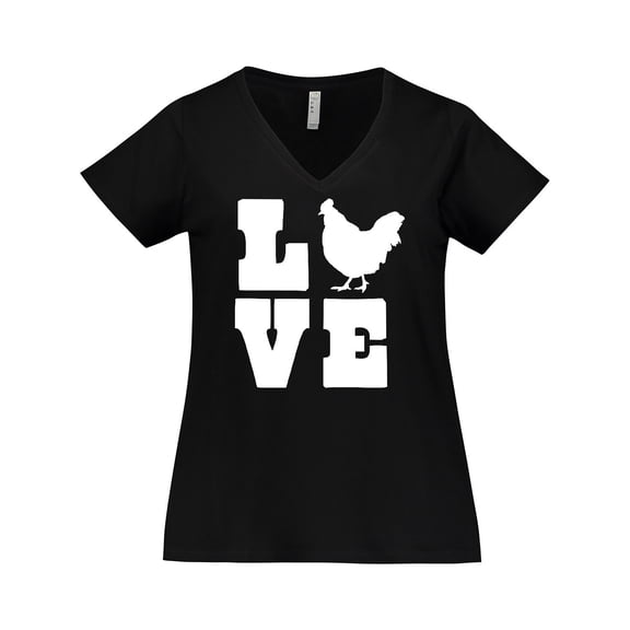 Inktastic Love Chickens Women's Plus Size V-Neck T-Shirt