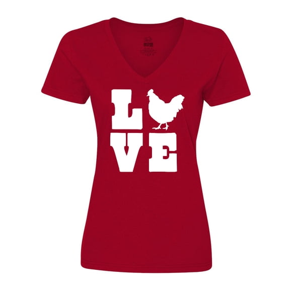 Inktastic Love Chickens Women's V-Neck T-Shirt