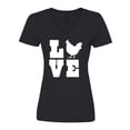 thumbnail image 1 of Inktastic Love Chickens Women's V-Neck T-Shirt, 1 of 5