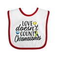 thumbnail image 1 of Inktastic Love Doesnt Count Chromosomes with Yellow and Blue Ribbon Boys or Girls Baby Bib, 1 of 4